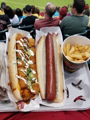 Tot Dog, Char Dog and Fries