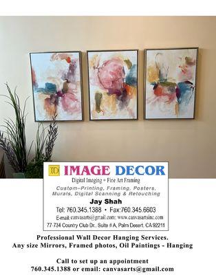 Oil painting stretching ,custom framing and picture hanging services.