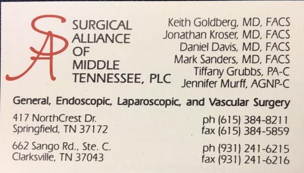 Surgical Alliance of Middle Tennessee