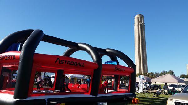 On the lawn of the WWI memorial.