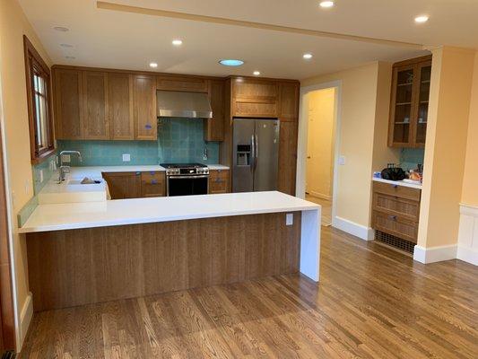 They look great from any angle! This shows off the kitchen in a photo taken just after completion of the project.