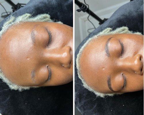 Brow wax & tint before and after