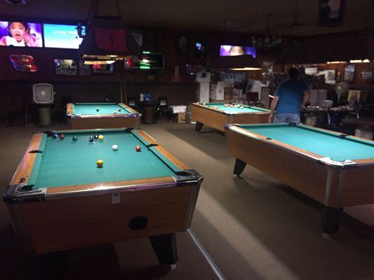 4 pool tables