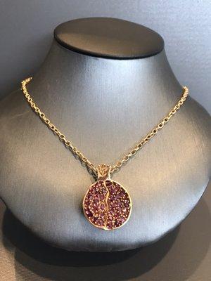 Beautiful Pomegranate Handmade 18k Necklace