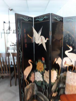 hand painted Japanese screen from the 1950's