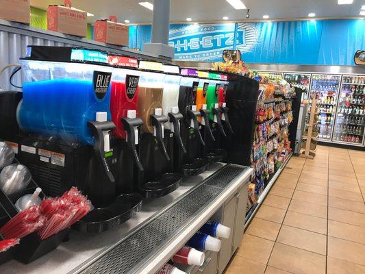 Well Stocked, Clean and Neat. Here are the Non Carbonated frozen drinks.