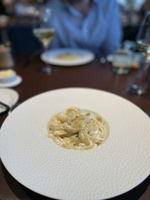 Fettuccine appetizer portion. Delicious.