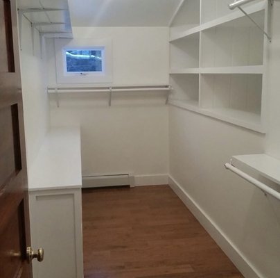 Built in cubbies in closet