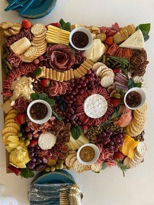 Gorgeous charcuterie boards, tablescapes and individual charcuterie cups - perfect for mingling!