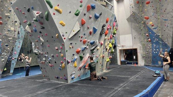 The new bouldering wall