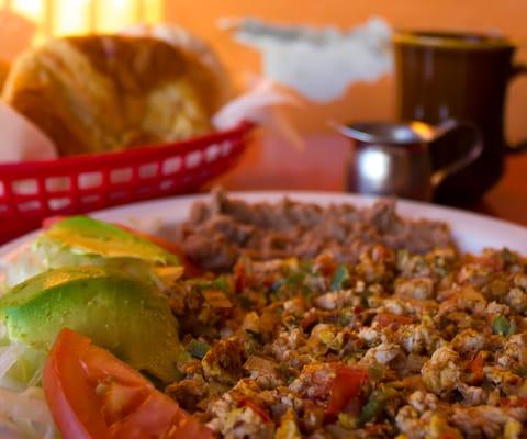 Mexican Breakfast, coffee and pan dulce (Mexican Pastry)