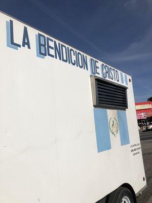 Back of kiosk with Guatemalan flag.