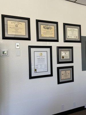 Matt's degrees and certificates