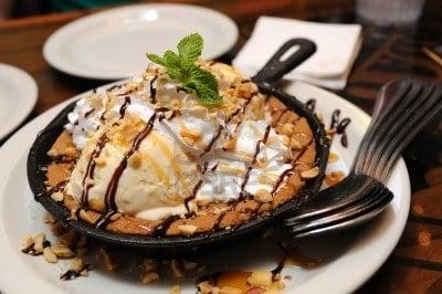 Save room for Slice's Sundae, served on a hot skillet. You need at least two people to eat this thing. Its huge!