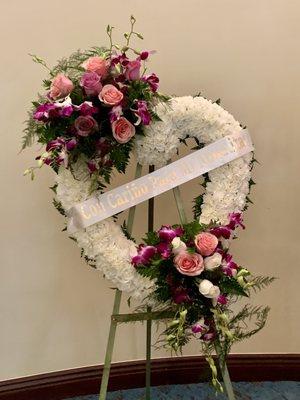 Heart shaped flower arrangement