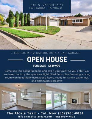 Open House - La Habra, CA!!!