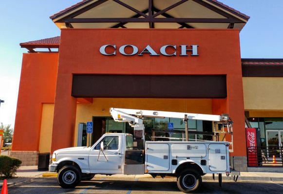 COACH Outlets channel letter installation by GAN Signs!