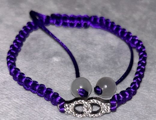 Purple Handcuff Macrame Bracelet