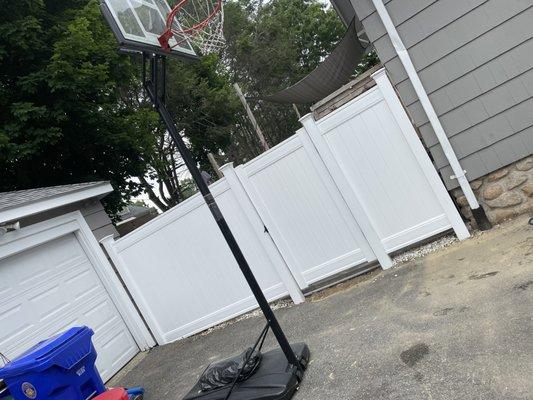 Back yard fence enclosure for private patio