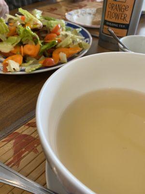 Orange flower oolong and the vegetable salad