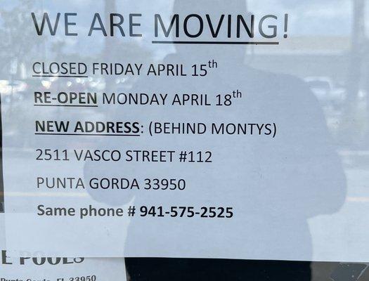 They have closed and moved to a new location.