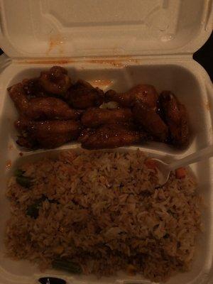 Sweet Thai Chili wings with fried rice combo