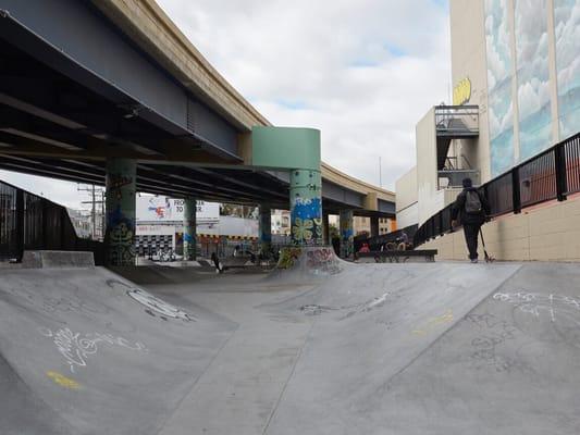 It may be sparse and under the freeway but people find enough to ride.