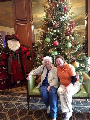 Michelle Belton of Companion Home Care with client at Christmas in Roanoke, VA