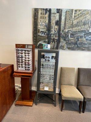 Large variety of sunglasses and prescription glasses frames