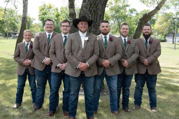 Everything you need for the outdoor or western wedding, including jeans and shirts.