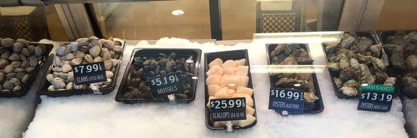 Fresh shellfish is also available.