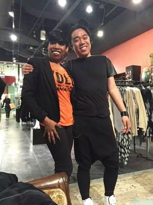 This is me & my new personal stylist, Flo Galeon (store manager @ AKIRA in Block 37 on State Street)! My new BFF!