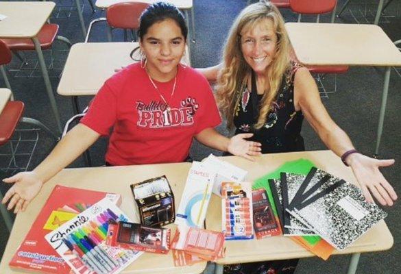 Some  of the school supplies provided by Farmers to our great local middle schools.