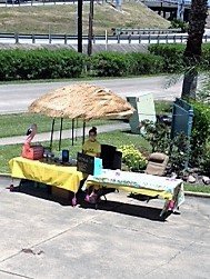 Agent Terri McCrory's granddaughter Lemonade Stand in Neptune's parking lot on Lemonade Day