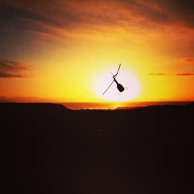 flying into the sunset