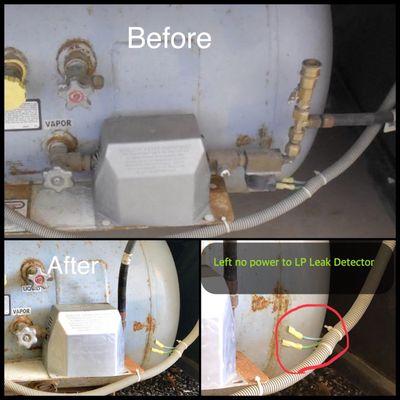 Tech Threw away our quick connect valve and left the LP sector in the coach without power when he bypassed the solenoid.