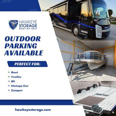 Let the storage solutions at Hawkeye Storage give you the space you need during the off-season.