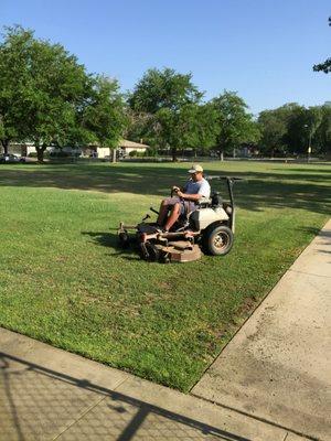 Lawn mowing.