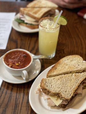 California sandwich, Chicken Tortilla soup, Margarita