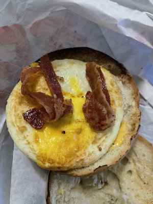 One slice of bacon and a egg $4.90