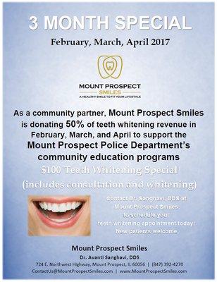 MPS is empowering the brave by donating 50% of teeth whitening revenue to Police Department community for their bright future...