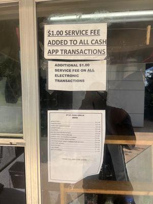 Menu Transaction Fee