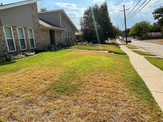 Call when you see the grass turning brown, that mean is something wrong with you irrigation.