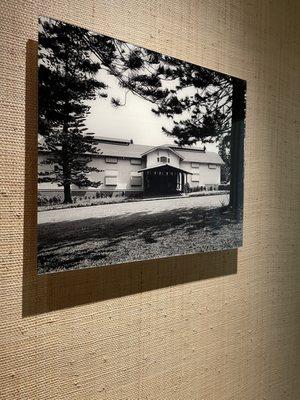 Old historic photographs in the hotel halls