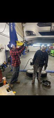 Dave (Tech) inspecting rotor and caliper assembly!