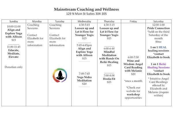 Our weekly classes