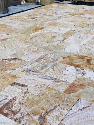 Travertine flooring