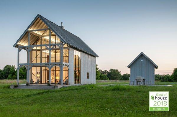 BEST OF HOUZZ DESIGN  Guest house that is also a barn with a view to a river.