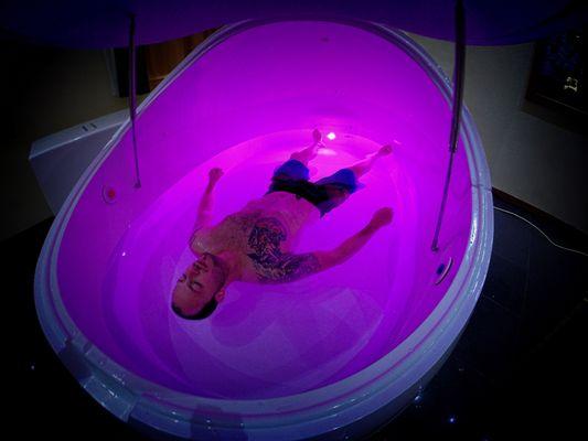 0 gravity, deprivation float tank! R.E.S.T. Therapy!