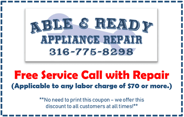 Free Service Call provided with any repair made